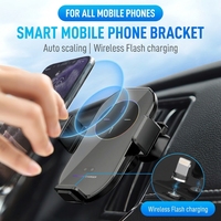 Support de téléphone universel pour voiture avec chargeur sans fil 15W, fixation rapide par ventouse pour tableau de bord et pare-brise, vente en gros