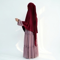 Khimar Jersey Modal Berkualitas Tinggi 2026, Bahan Tebal dan Elastis dengan Resleting Depan, Hijab Instan, Hijab Sholat Ukuran Besar, Pakaian Muslimah