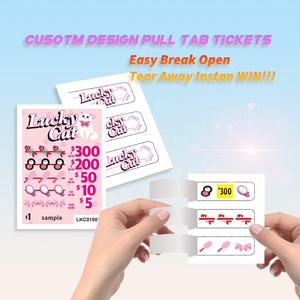 Impresión personalizada Cute Lucky Cat Pull Tabs Game Cards, diseño libre Instant Win Pop Open Pull Tab Tickets - Product Image 3