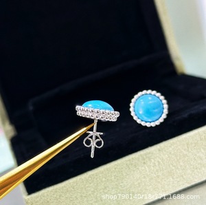 Boucles d'oreilles de <span class=keywords><strong>la</strong></span> <span class=keywords><strong>belle</strong></span> <span class=keywords><strong>au</strong></span> <span class=keywords><strong>bois</strong></span> <span class=keywords><strong>dormant</strong></span> en argent sterling 925 avec perles de <span class=keywords><strong>la</strong></span> série Turquoise - Product Image 3