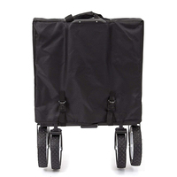 Chariot de camping pliable à 4 roues avec cadre en acier, chariot de plage portable robuste pour le camping et les pique-niques en plein air