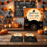 Carte NFC Spooky Halloween pour avis Google, en PVC RFID, pour fêtes costumées, bars, restaurants, Instagram
