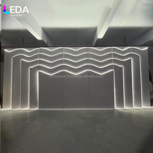 ฉากหลังอะคริลิคทรงโค้งแบบถอดได้ ดีไซน์ใหม่ของ LEDA พร้อมไฟ LED สีขาว สำหรับตกแต่งงานแต่งงานและงานอีเว้นท์ - Product Image 3