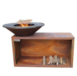 <span class=keywords><strong>Barbecue</strong></span> d'extérieur grill brasier foyer en acier corten <span class=keywords><strong>brasero</strong></span> <span class=keywords><strong>barbecue</strong></span> avec rangement du bois - Product Image 1