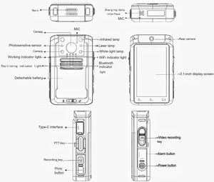 Telecamera Indossabile Resistente con WiFi, GPS, PTT e Struttura Rinforzata Antiurto, Body <span class=keywords><strong>Cam</strong></span> 4G Progettata per Uso Quotidiano ad Alto Impatto - Product Image 6