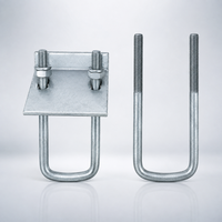 Boulon en U galvanisé, collier de serrage en U pour tuyaux, fixation en acier au carbone pour machines de construction et raccords de tuyauterie