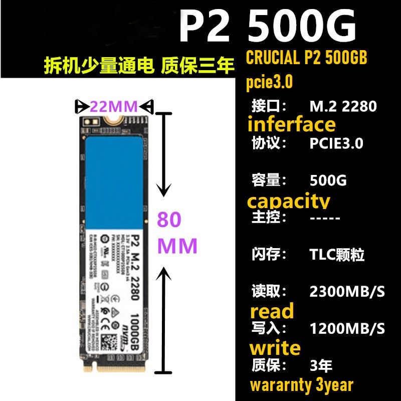 CRU P2 500GB PCIe 3.0