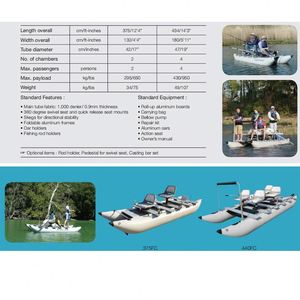 Kayak Inflable PF, Individual o para 2 Personas, Canoa de Pesca, PVC, Doble Tubo de Aire, Plegable, Color Personalizado, Unisex, para Océano - Product Image 5