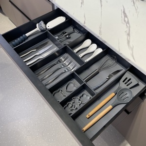 Venta de fábrica, almacenamiento de <span class=keywords><strong>cocina</strong></span>, cesta extraíble, cesta de cajón de armario con cajón de <span class=keywords><strong>cocina</strong></span>, organizador de cubiertos SQFG400 - Product Image 1