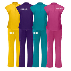 Ensemble d'Uniformes Médicaux Chirurgicaux Extensibles Col en V Taille Haute pour Hommes et Femmes - Product Image 4