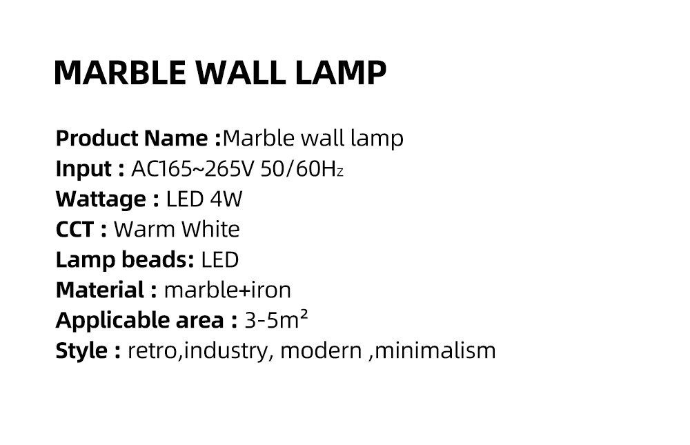 Wall Lamp Zhongshan Factory Supplier zerouno modern style living Room natural marble Light Body China