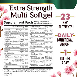 Complément alimentaire multi-vitamines pour femmes certifié, à base d'ingrédients naturels, favorisant la santé des os et des muscles, en gélules molles, avec dosage personnalisé (OEM/ODM). - Product Image 3