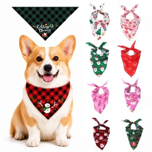 Individuelles Sortiment Weihnachts-Haustier-Bandana-Set Weicher Stoff Zum Binden Hundeschal mit Verschiedenen Mustern Haustier-Sabbertuch für Hunde und Katzen - Product Image 2