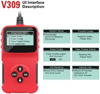 Escáner OBD2 profesional V309, herramienta de escaneo de lector de código avanzado para automóviles con luz de motor de verificación de datos en vivo y códigos de diagnóstico