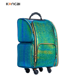 Maletín de Maquillaje con Ruedas, de Cuero PU Verde Brillante, Personalizado y Duradero, para Cosméticos y Belleza, Modelo KC-P42L de FAMA Factory - Product Image 2