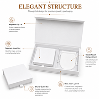 Boîte à bijoux magnétique personnalisée en gros avec logo, emballage de luxe haut de gamme pour bagues, bracelets, colliers, coffret cadeau en papier