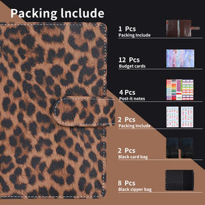 Eopard-extured eafter 6 ings 6 uudBinder oney rganizer Lanner oose-EAF torage ook con cenizas nvelopes - Product Image 3