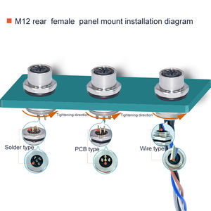 M12 <span class=keywords><strong>5</strong></span> Stift & 8 Stift <span class=keywords><strong>Sensor</strong></span> Anschluss Flanschsteckschlitz Fronthalterung Gelenkkopplung männlich & weiblich 4-Stift Produkttyp - Product Image 6