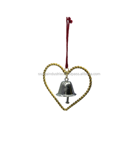 Cœur suspendu en métal et nickel plaqué or, ornement de noël, nouveau DESIGN, décoration d'arbre, offre spéciale - Product Image 2