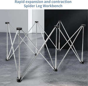 Banco de Trabajo Plegable de Acero Inoxidable de Grado Industrial con Patas Tipo Araña, Caballete Portátil con Patas Telescópicas y Bolsa de Transporte, OEM Disponible - Product Image 6