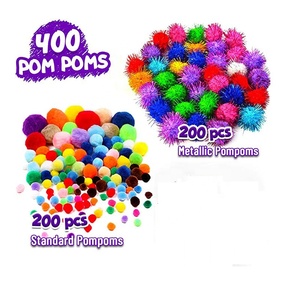Kit de 1000 pièces pour loisirs créatifs DIY, fournitures d'art faites à la main pour cadeaux d'enfants, en plastique, feutrine colorée, pompons, plumes, boutons pour l'artisanat - Product Image 4