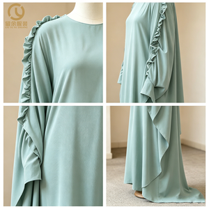 Vestido Abaya Largo Maxi Sólido con Cuello Redondo y Mangas Murciélago, Diseños Islámicos de Alta Calidad de Dubái, Venta al por Mayor de Fábrica OEM, Vestido Musulmán - Product Image 4