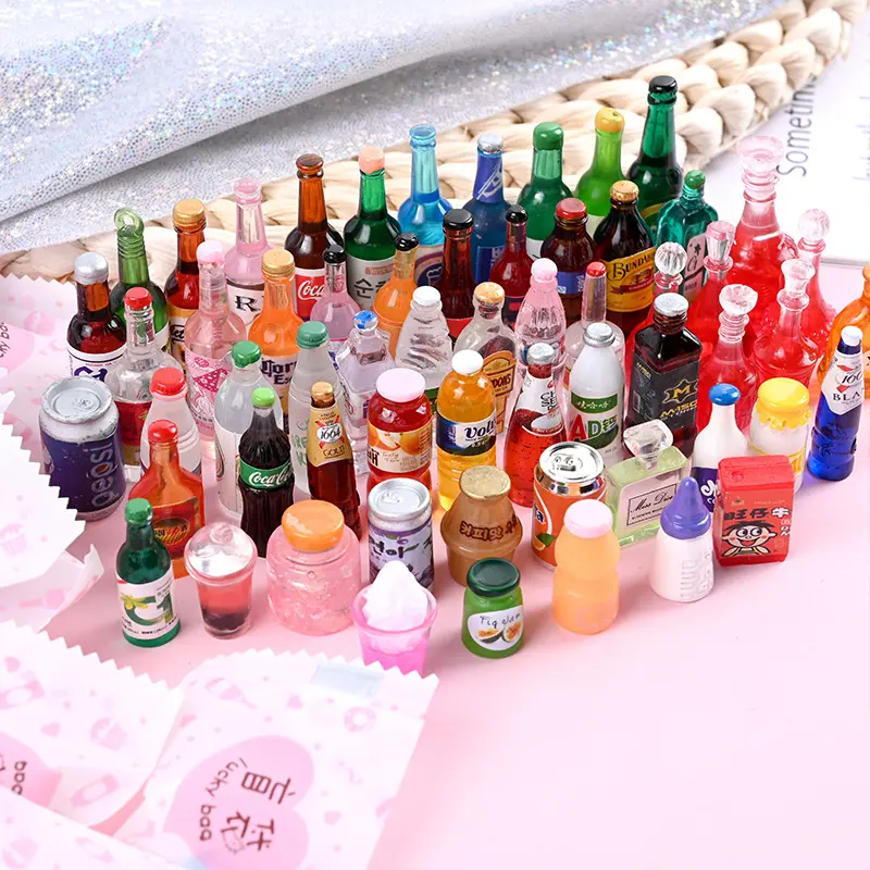 10pcs/bag Bottle Princess Cartoon Design Resin Diy Creative Fashion Handmade Accessories Mini Surprise Blind Bag Resin Crafts