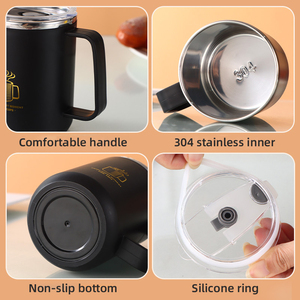 Yuedisi Bán Buôn 17Oz 500Ml Cốc Đôi Tường Văn Phòng Ly 304 Thép Không Gỉ Cốc Cà Phê Với Xử Lý - Product Image 5