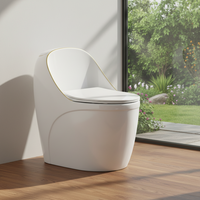 Ensemble WC monobloc moderne de luxe en céramique à double chasse, à fermeture douce, à poser au sol, avec chasse d'eau à jet siphonique, pour salle de bain scolaire