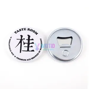 Custom Logo Round Shape Fridge Magnet Cap Button Pin Bottle Opener