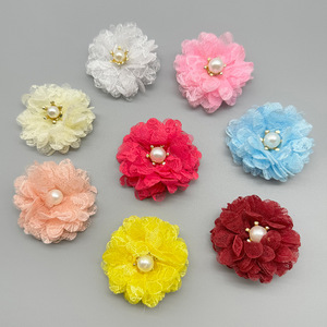 Accessoires pour cheveux en tissu 3D, fleurs en dentelle de 5 cm, style coréen, décorations pour vêtements, chaussures et sacs - Product Image 1