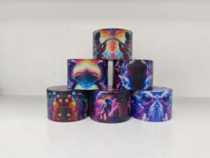 Round Zinc Alloy Manual Modern <b>Herb</b> <b>Grinder</b> 63mm with Full Printed Art Design for Accessory - Product Image 1