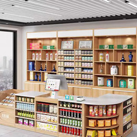 Meuble de rangement robuste personnalisé en bois pour tabac et alcool, avec étagère d'angle pour snacks, idéal pour les supérettes et supermarchés