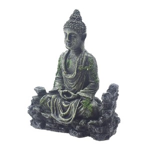 Estátua de Buda de Plástico com Base de Imitação de Rocha para Decoração de Aquário, Tanque de Peixes, Aquascaping de Água Doce e Salgada - Product Image 4