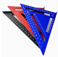 Règle triangulaire de charpentier en alliage d'aluminium de 12 pouces, outil triangulaire à 45/90 degrés, règle à angle droit, outils de mesure pour la menuiserie