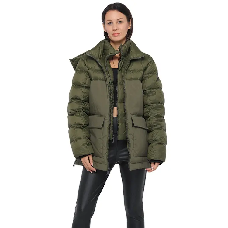Winter Outdoor Kapuze dicke gefälschte Daunen jacke Frau hohe Qualität warm schöne Outwear Daunen mantel