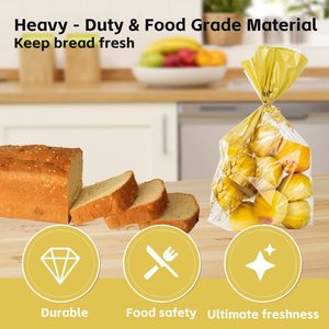 Bolsas de Plástico Transparente CPP OPP PE <span class=keywords><strong>para</strong></span> Pan con Lazos Naranjas, Bolsas <span class=keywords><strong>para</strong></span> Panadería, <span class=keywords><strong>para</strong></span> Sándwiches, Muffins y Productos Horneados - Product Image 4