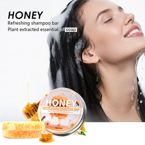 Barra de champú refrescante Honey, 60g, jabón con aceite esencial extraído de plantas, hidratante para todo tipo de cabello - Product Image 1