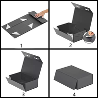 Boîte cadeau en carton rigide pliable magnétique avec logo personnalisé, grande capacité, écologique, finition mate, emballage de luxe