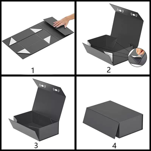 Boîte cadeau en carton rigide pliable magnétique avec logo personnalisé, grande capacité, écologique, finition mate, emballage de luxe - Product Image 2