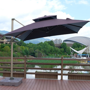 Paraguas de restaurante de alta calidad, paraguas para exteriores, paraguas de <span class=keywords><strong>Patio</strong></span> doble personalizado moderno con impresión de logotipo - Product Image 1