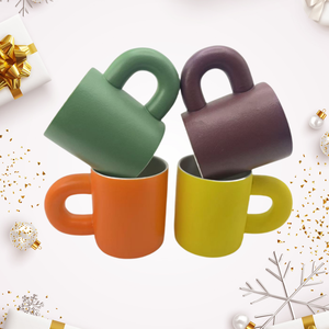 Mug à café en céramique de style nordique, couleurs personnalisées et motifs de dessins animés, avec une poignée dodue et confortable, pour la maison ou le bureau - Product Image 3