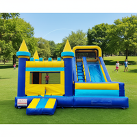 Châteaux gonflables KARRY Classic bleu et jaune, structure de jeux gonflable commerciale avec toboggan, PVC, garantie 3 ans, capacité 300-500 kg