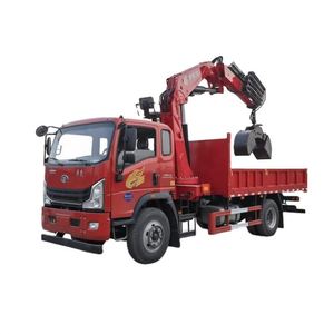 Camion grue à bras pliable Sinotruk Howman 4x2 8 tonnes avec grappin pour la manutention des matériaux - Product Image 1