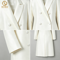 Nouveau Blazer Femme Élégant à Bouton Unique Coupe Slim Longueur Standard Fleuri Coton Lin Anti-Pli Broderie 3D