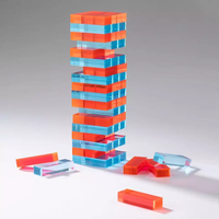 Tour à empiler en acrylique coloré, blocs de construction en plexiglas, jeu de tour, Lucite, jeux de société