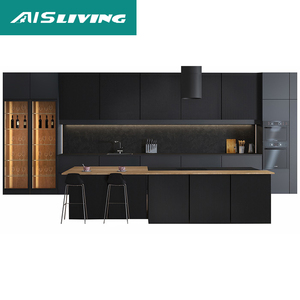 Meuble de cuisine moderne et minimaliste en MDF laqué mat de Shenzhen avec évier et charnières - Prix de gros - Product Image 3