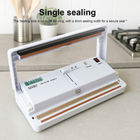 Machine d'emballage sous vide portable électrique mini, scelleuse et coupeuse pour sacs, avec support/table, pour contenants alimentaires, bocaux, usage domestique et extérieur