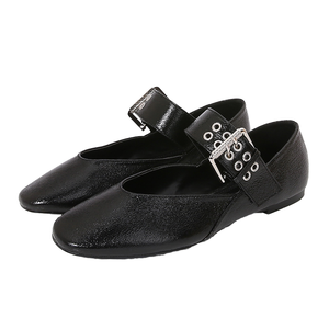 Women's Comfortable Lightweight Ballet <b>Flat</b> Shoes PU Insole Toe Loop Buckle Detail Slip-On Closure Daily Spring/Summer/Autumn - Product Image 1