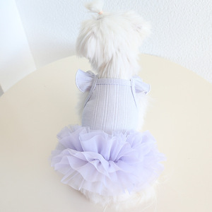 Oem odm יוקרה פוליאסטר חיית מחמד שמלת כלה קטנה כלב וחצאית חולצה לבגדי קיץ באביב מותאם אישית - Product Image 3